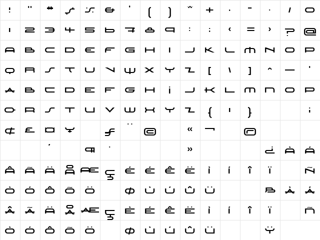 TLC Fan-Mail Fan Mail  glyph index