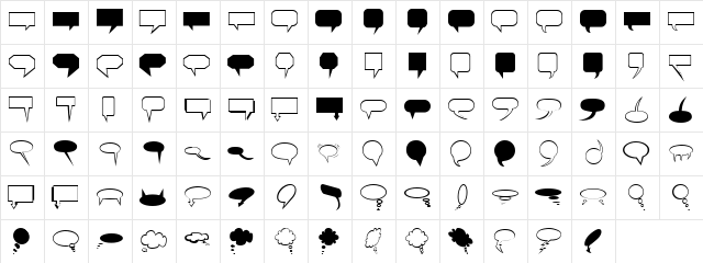Star Bust Regular  glyph index
