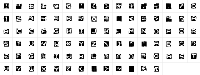 Mishmash 4x4o BRK Regular  glyph index