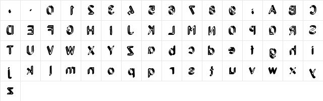 Backcab Original  glyph index