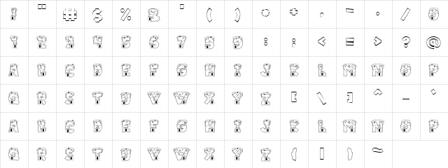 LD Jammin' Regular  glyph index
