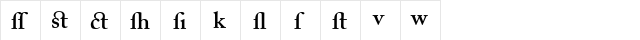 ACaslon AltSemibold Regular  glyph index