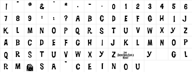 DickVanDyke Regular  glyph index