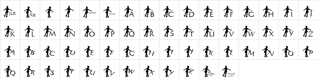 JLR Ash in Action Regular  glyph index