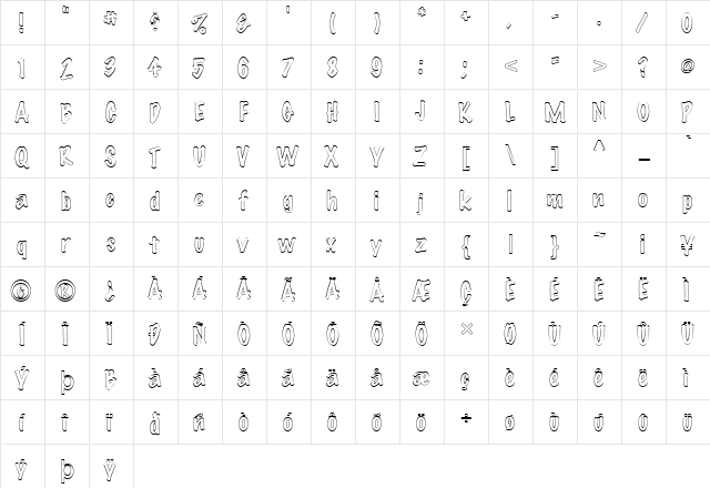 FZ HAND 14 HOLLOW Normal  glyph index