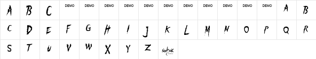 Pumpkinhead DEMO Regular  glyph index