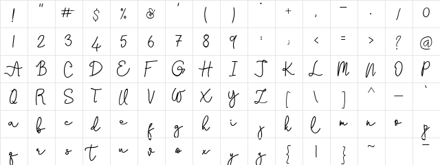 Stefani Regular  glyph index