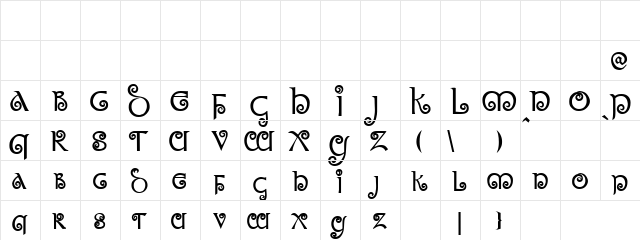 Scriptorium Regular  glyph index