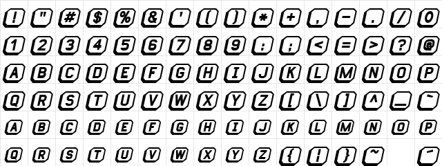 KeyboardUltraBold Italic  glyph index
