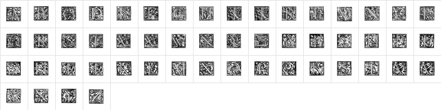 Hans Holbein Regular  glyph index