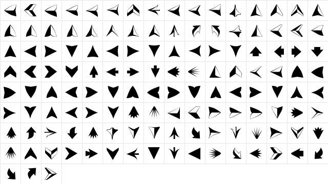 Altemus Pointers  glyph index