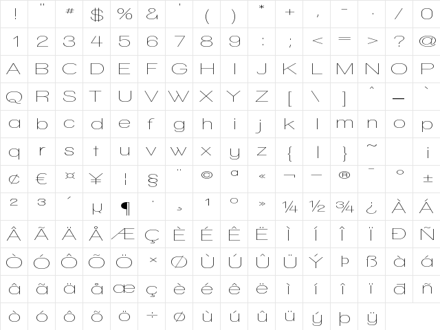 Walkway Expand Regular  glyph index