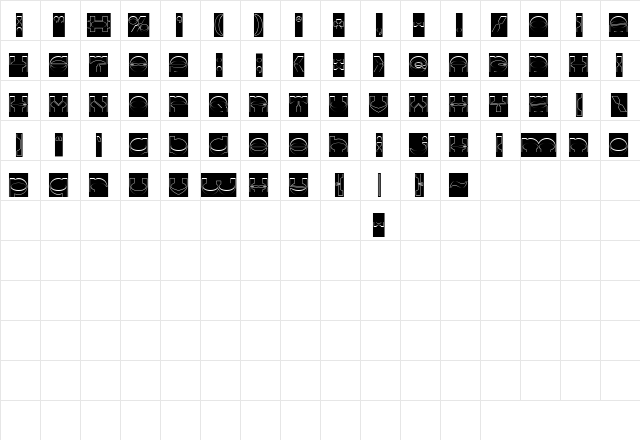 The Machine Gun-Hollow-Inverse Regular  glyph index