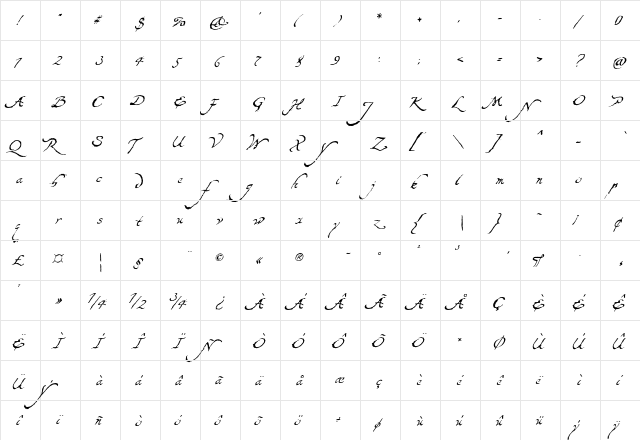 Majidah Regular  glyph index