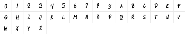 BLACK VIRUS Regular  glyph index