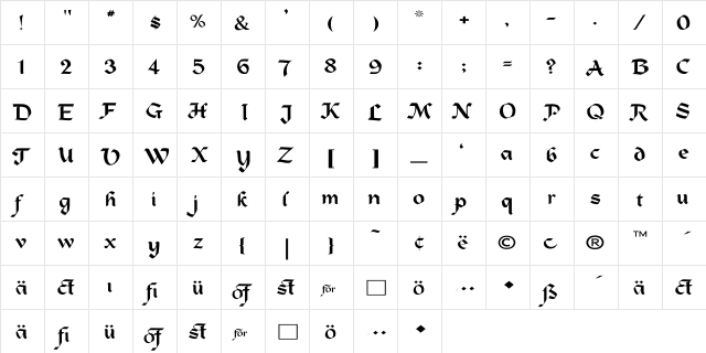 Heidelbe-Light Wd Regular  glyph index
