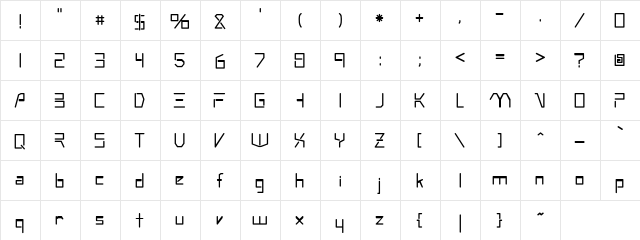 Metromedo Regular  glyph index
