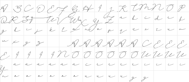 Thipanydemo Regular  glyph index
