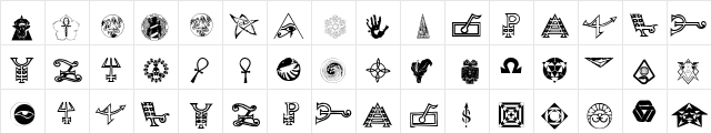 WWMagebats Regular  glyph index