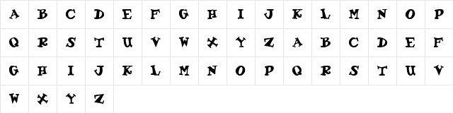 Gadzoox Bold  glyph index
