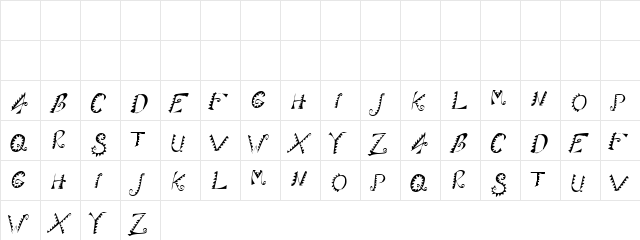 Seizd Kalx Regular  glyph index