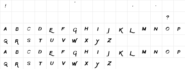 The Moon Regular  glyph index
