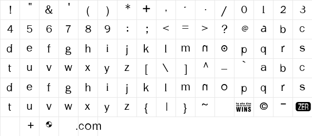 Volt Regular  glyph index