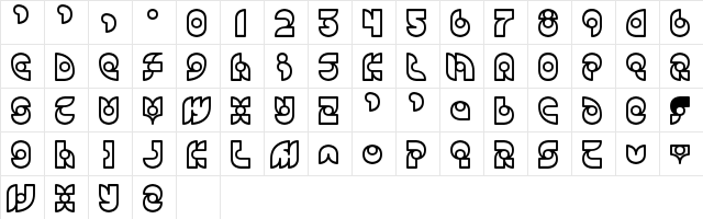 Candle Bold  glyph index