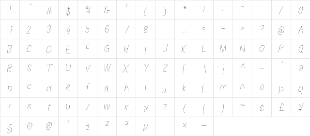 Proton SeLtCndIt  glyph index