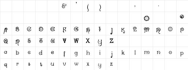 Harmony Regular  glyph index