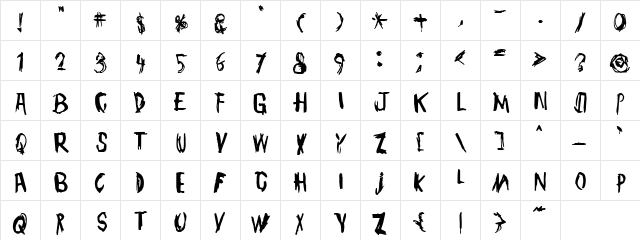 TMBG John Henry Regular  glyph index