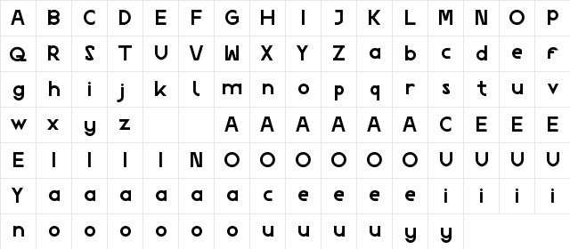 Social Trend Demo Regular  glyph index