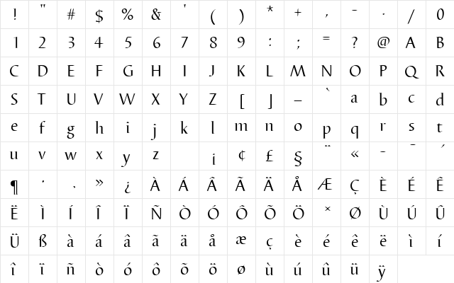 BarbedorTRegRo1 Regular  glyph index