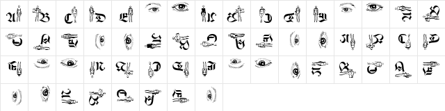 LookBrokenTypes Regular  glyph index