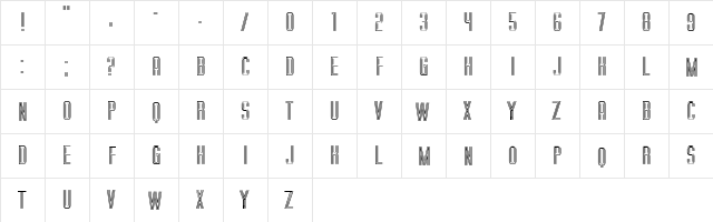 Trio Bold  glyph index