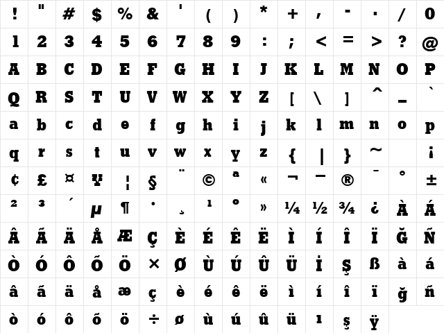 00727 Regular  glyph index