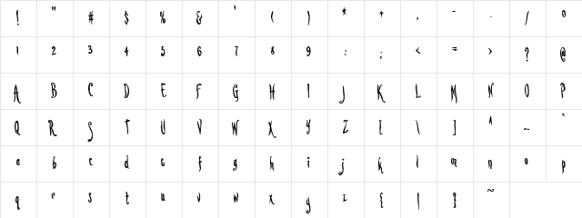 Beast Love Regular  glyph index