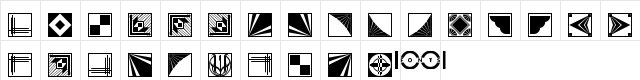 Deco Borders NF Regular  glyph index