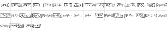 2Peas Blocks  Spring Regular  glyph index