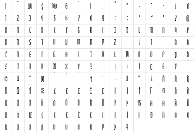 Judgement CompressedInline  glyph index