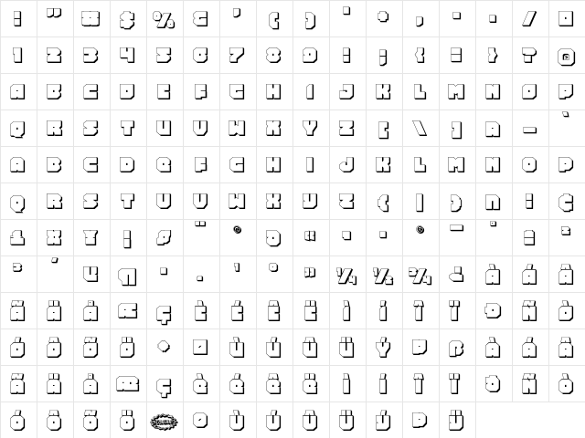 Turtle Mode 3D Regular  glyph index
