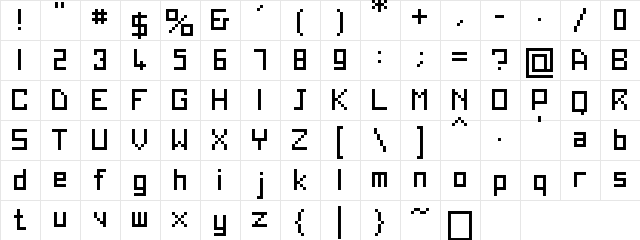 00Cryonix Regular  glyph index