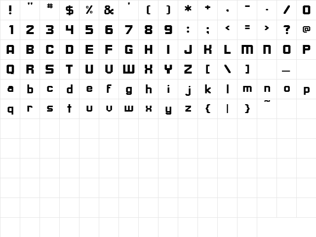 Marathon 4 Regular  glyph index