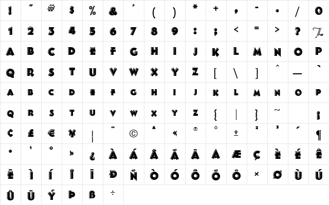 2 Bruiser Lit DNA Regular  glyph index