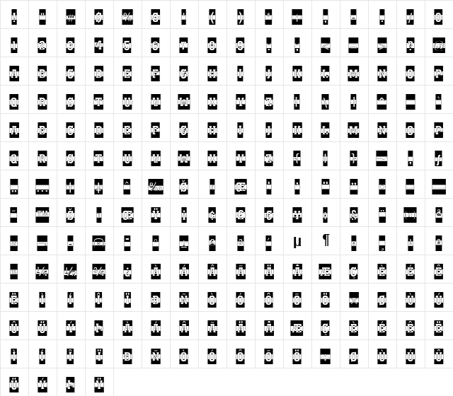 a_KenaCmB&W Medium  glyph index