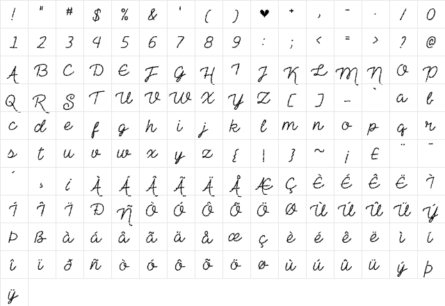 The Haunted Maze Regular  glyph index
