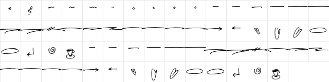 Hellobello Swash Regular  glyph index