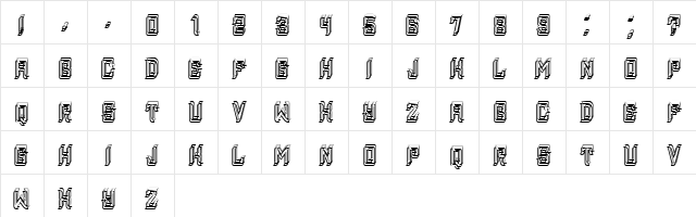Osteology Regular  glyph index