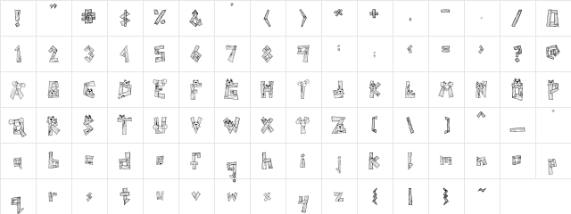 PC Woodland Regular  glyph index