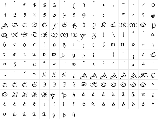 Hentimps Circlet Regular  glyph index